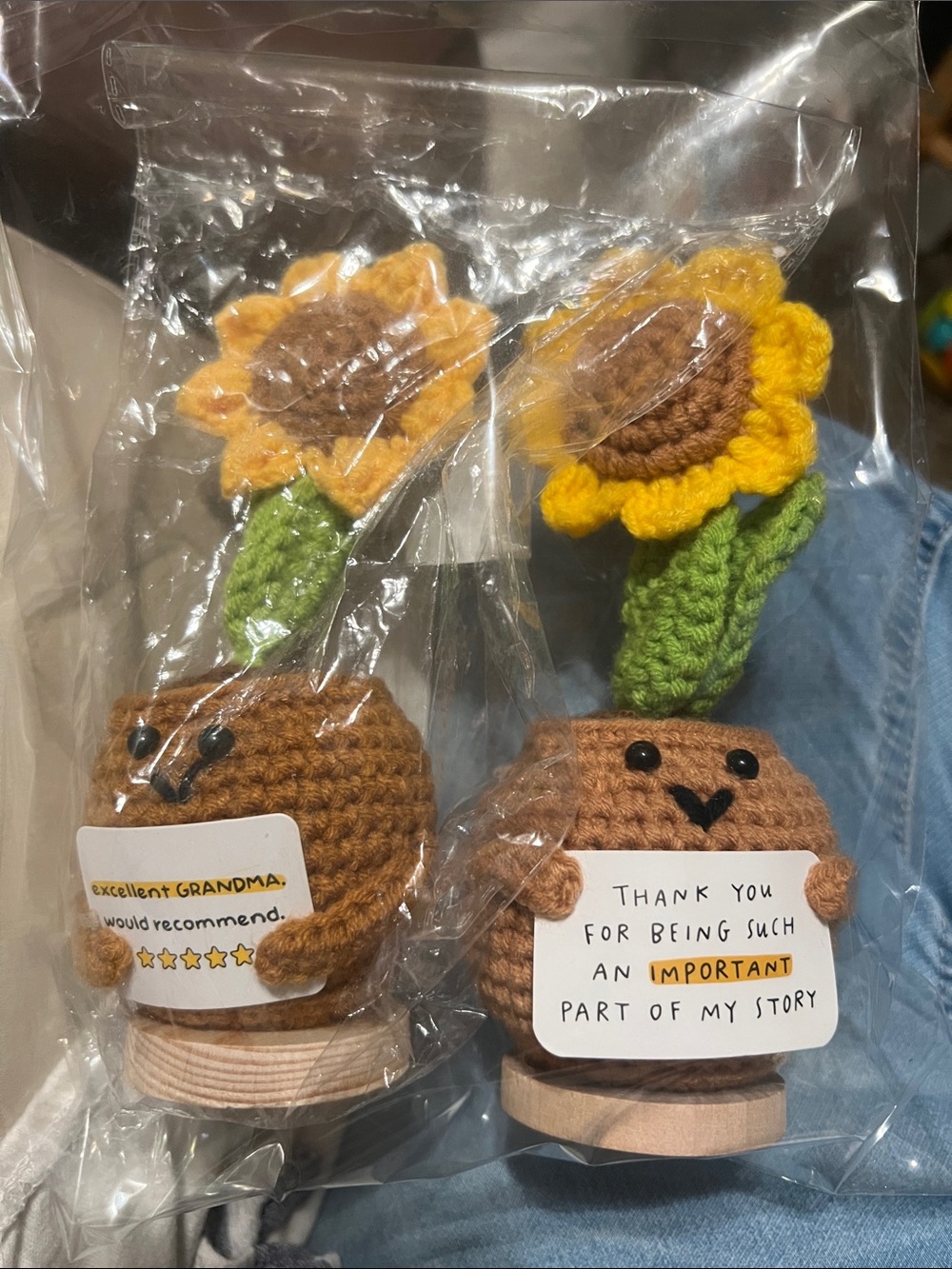 Handmade Crocheted Sunflower Planter Plush - Yellow